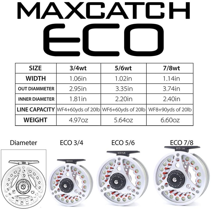 MAXIMUMCATCH Maxcatch ECO Fly Reel Large Arbor with Diecast Aluminum