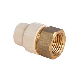 Supply Giant CSDQG034 Female x CPVC Adapter Transition Pipe Fitting Durable Over Molded One-Piece Design 1/2 in. Brass