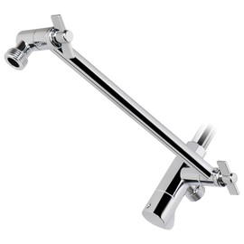 NearMoon Adjustable Shower Arm Universal Connection, Solid Stainless Steel Extension Arm, Adjust Angle to Upgrade Shower Experience, Easy to Install, Anti-leak (with Diverter Valve)