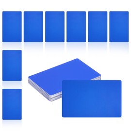 sourcing map 50Pcs Metal Business Card Blanks,1/64" Thick 3.4x2 Dark Blue Aluminum Laser Engraving Materials Unique Cards for DIY Name Cards,Credit,Luggage Tags