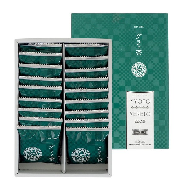 Kyoto Veneto Glazed Green Tea Matcha Langue de Cha, 18 Pieces, Sweets