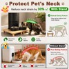 SZEE 2-Pack Cat Food Stand, Elevated Pine Wood Cat Feeder