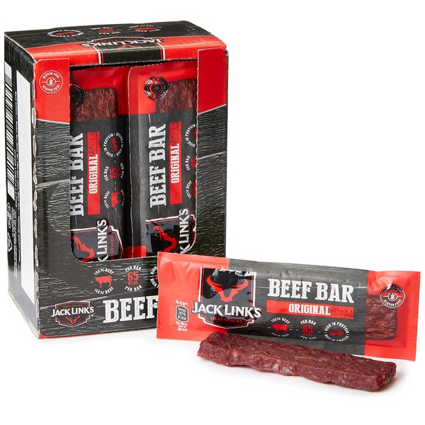 Jack Link's Beef Bar, Original Flavour, Multipack 14 x 22.5g Bars, High Protein Meat Snack, Eat on the Go or Post Gym