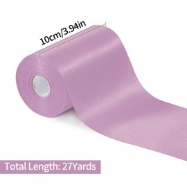 Ymcud Satin Ribbon - 3.94 Inch x 27 Yards Wide Thick Ribbon for Grand Opening, Ribbon Cutting Ceremonies, Wedding Chairs, Pageant Sashes, and Christmas Festival Decor (10cm x 25m) (Pink)