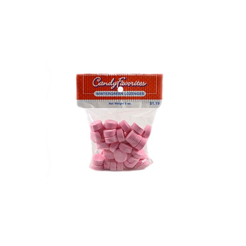 Pink Wintergreen Lozenges 5 Ounce Peg Bags