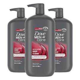 DOVE MEN + CARE DOVE MEN + CARE Body and Face Wash Exfoliating Deep Clean 3 Count for Men, with 24-Hour Nourishing Micromoisture Technology Body Wash, 30 oz