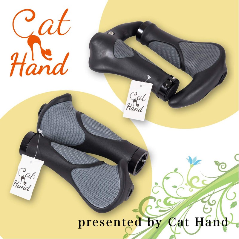 [Cat Hand] Cross Bike Grip, Bicycle Grip (Type B/Round End)