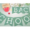 Back to School Banner, 80in Matte Vintage Green Classroom Welcome