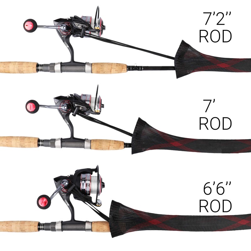 RUNCL Spinning Rod Cases (Red&Black, 2pcs)