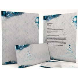 Christmas Letter Paper with Footprints in the Snow 50 Blatt A4 + 50 Matching Envelopes Window Envelopes