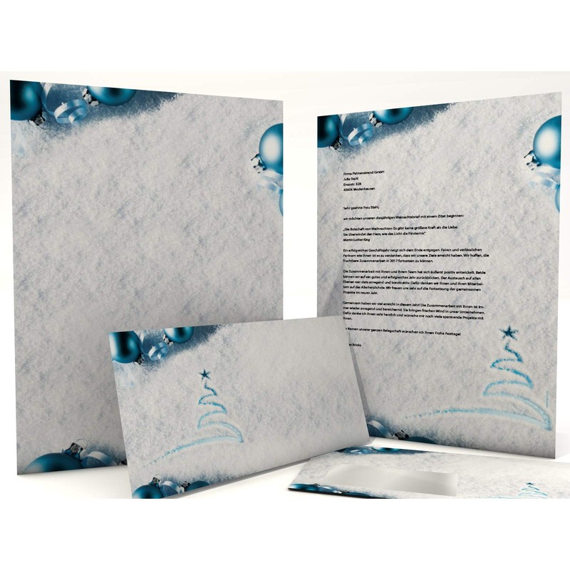 Christmas Letter Paper with Footprints in the Snow 50 Blatt
