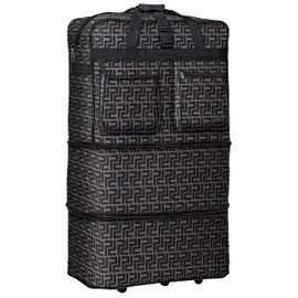 Pod 30" / 36" / 40" Expandable Rolling Wheeled Duffle bag Spinner Luggage suitcase (Coffee, 30-inch)