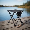 Jhdydz Portable Folding Camping Stool w/Foot Rest, Lightweight Mini Chair