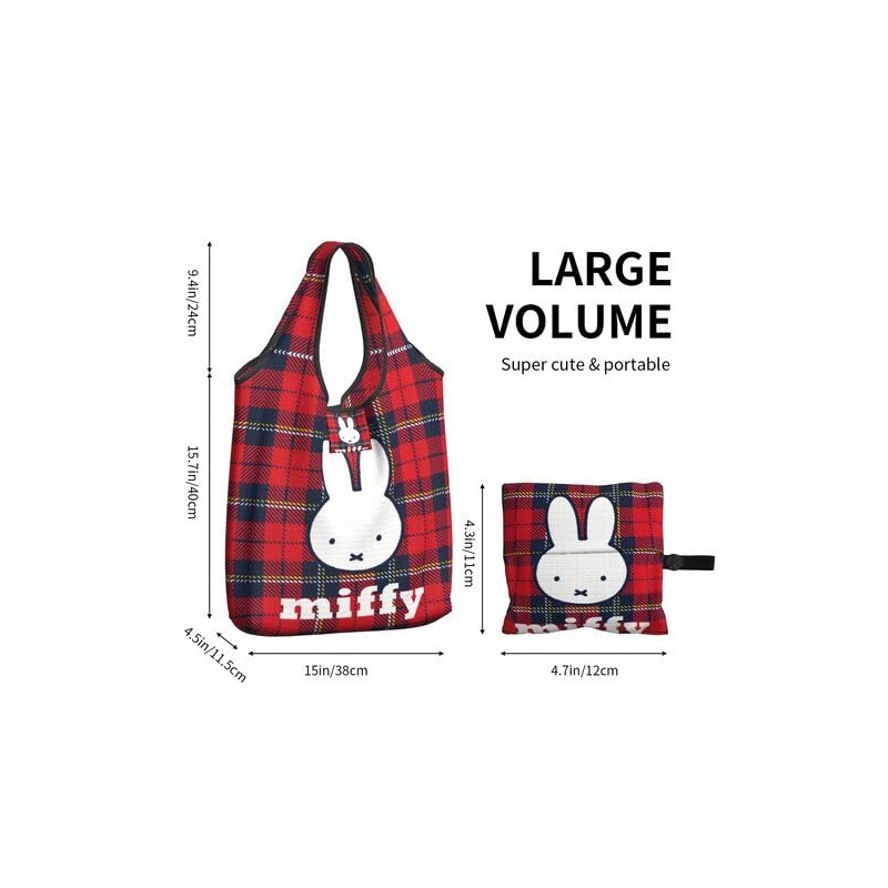 Willsmile Miffy Eco Bag, Shopping Bag, Character, Foldable, Eco Bag,