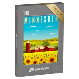 puzzleYOU: Jigsaw Puzzle 100 Pieces Summer in Minnesota - Vintage Motif