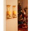 Capesaro Wall Candle Sconce Set of 2,Gold Metal Wall Mount