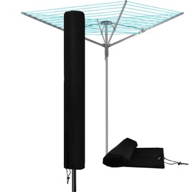 DPWEION Rotary Washing Line Cover Universal Fit Waterproof Clothes Line Protective Cover with Zip 420D Heavy Duty Trunk Protector for Outdoor Clothes Airer Dryer, Garden Parasol (16 x 16 x 165cm)