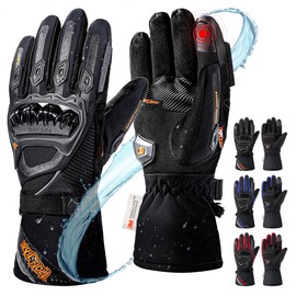 IRON JIA'S Guantes de Motocicleta para Invierno, con Pantalla táctil, Impermeable, Resistente al Viento