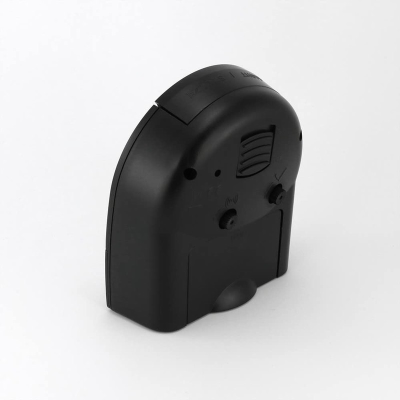 MPM analogue alarm clock made of plastic, black, snooze function,
