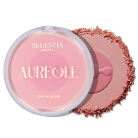 SELESTIA BEAUTY Blush Duo Aureole - High Pigmented Pink Blush for Cheeks - Blush Powder with Matte Finish - Easy-to-Blend Texture - Mix or Use Separately, 0.53 Oz