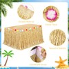 Hawaiian Luau Grass Table Skirt 2 Pcs – Waterproof Polyester
