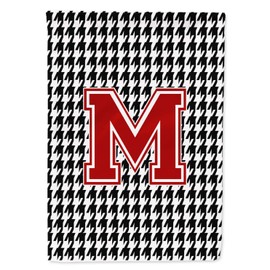 Caroline's Treasures CJ1021-M-GF Houndstooth Black Initial M Monogram Initial Flag Garden Size CJ1021, Small, Multicolor