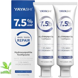 Set 2-Pack Nano Hydroxyapatite Toothpastes for Enamel Protection and Tooth Strengthening, Gentle Mint, Fresh Breath, Daily Use for Oral Health (Gentle Mint)