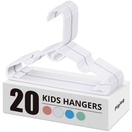 PIGLOG Kids Hangers 20 Pack - Plastic Baby Clothes Hangers for Closet Nursery, 11.4 inch Small Infant Hanger for Child Toddler - Ideal for Boys and Girls Youth Clothing, Pants, Coats, and More