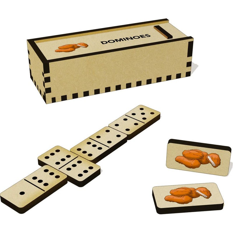 Azeeda 'Chicken Nuggets' Domino Set & Box (DM00035074)