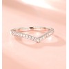 TIGRADE Cubic Zirconia Eternity Band V Shape CZ Stacking Engagement