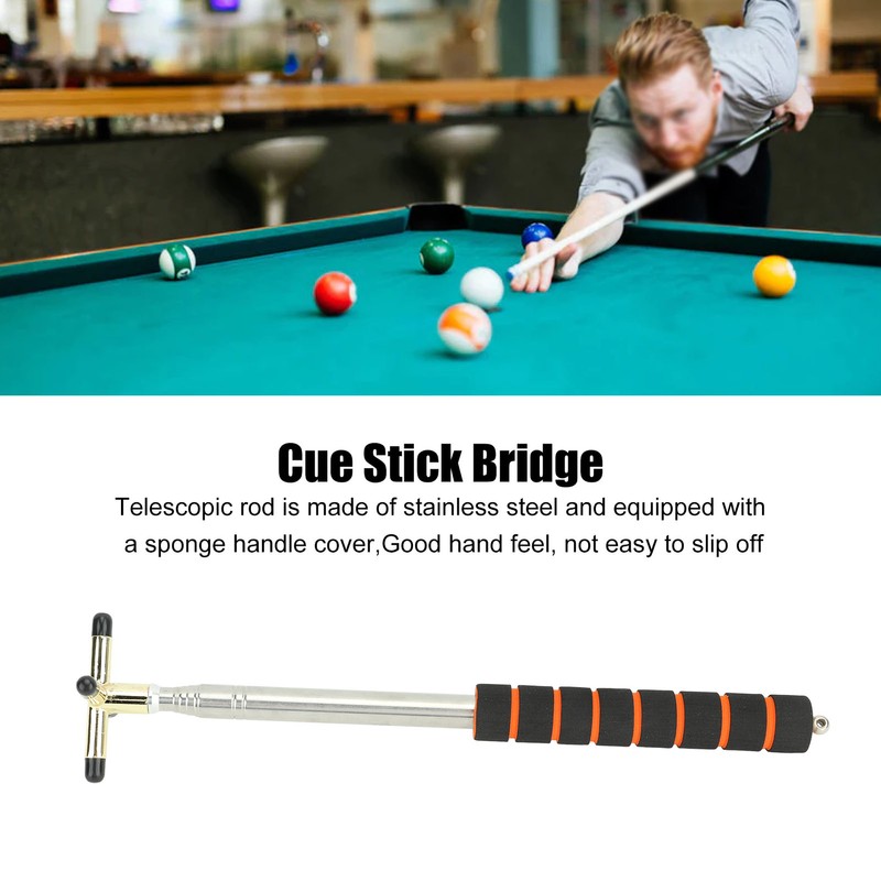 Billiard Cue and Bridge Set Stainless Steel Anti Slip Sponge