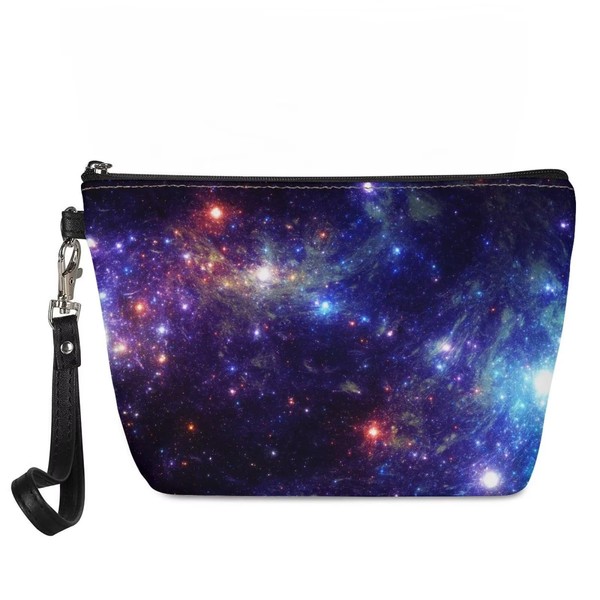 NETILGEN Women Makeup Bag Zipper Portable Cosmetic Bags Waterproof Bag Organizer Toiletry Bag Travel, galaxy starry sky