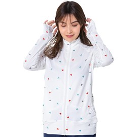 FELLOW Women's Rash Guard with 41 Color Patterns, No Hood, Stand Collar, Zip-Up, Cool-To-The-Touch, Long Sleeved, UPF50+ UV Protection, marine