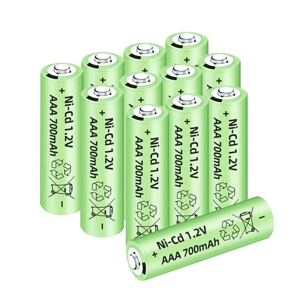 AMZZN 12 baterías recargables Ni-Cd AAA de 1.2 V 700 mAh para luces de jardín, luces solares al aire última intervensión, calculadoras, juguetes para niños, despertador, linternas (12 baterías AAA)
