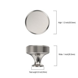 Coinkoly 10 Pack Brushed Satin Nickel Cabinet Knobs Single Hole Kitchen Cabinet Handles Knurled Drawer Knobs Cupboard Knobs UK0006