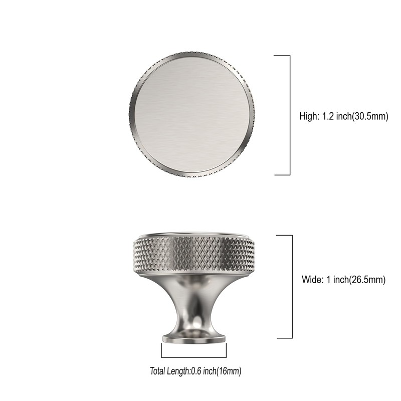 Coinkoly 10 Pack Brushed Satin Nickel Cabinet Knobs Single Hole