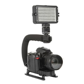 Operitacx Photo Video Camera C Type and U Type Stabilizer Hand Grip Black Handheld Stabilizer for Low Angle Filming for Travel Photography and Vlogging