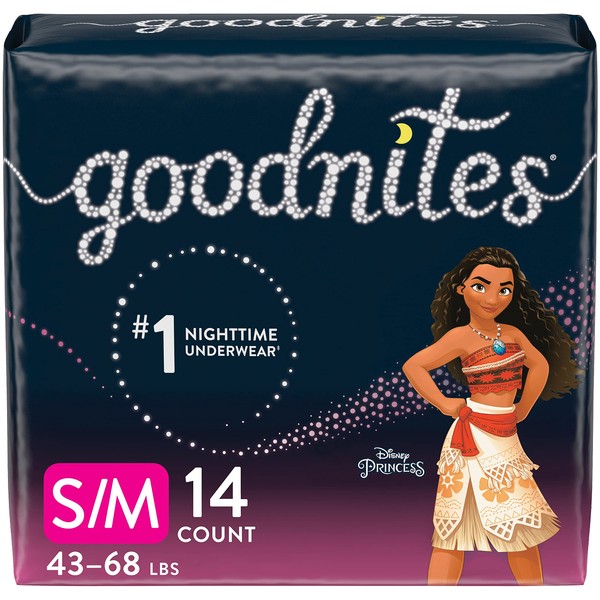 Goodnites Nighttime Bedwetting Underwear, Girls' S/M (43-68 lb.), 14 Ct