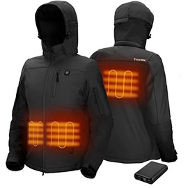 TIDEWE Heated Jacket for Women with Battery Pack, Hunting Coat (Black, Size S)