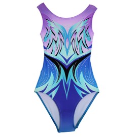 United All Around Gymnastics Leotards for Girls, Multi Colored Elegant Abstract 5-6Y CM #889
