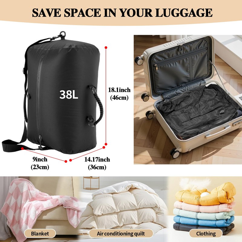 Hdenmist Travel Vacuum Bags 38L Backpack IP67 Waterproof 70D Nylon