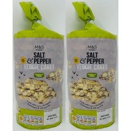 Premier Life M&S Salt & Pepper Veggie Cakes 147g x2 | Salt and Pepper. Gluten Free. Veggie Cakes Made with Corn, Chickpeas, buckwheat and red Quinoa