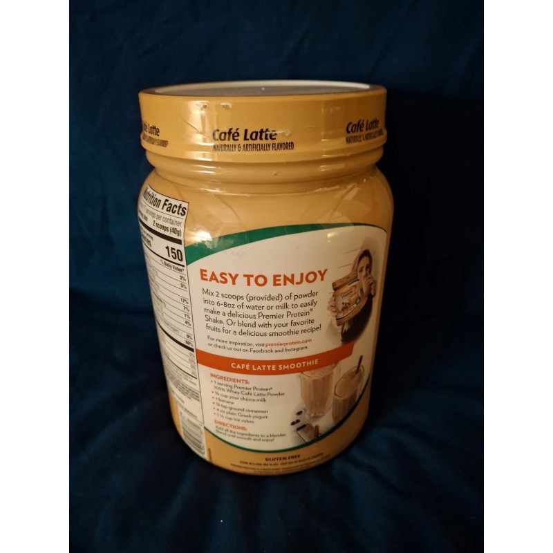 Premier Protein Powder Cafe Latte 30g Protein 100% Whey, 23.9