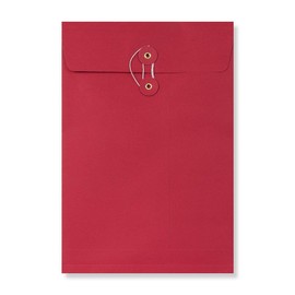 C4 Envelope 324x229mm + 25mm Pleat Red String Closure Kraft Postal Envelope - 10 Pcs/Pack