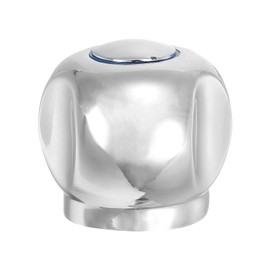 sourcing map Faucet Lever Handle, 1Pcs 49 x 43mm Alloy Basin Mixer Faucet Tap Handle Grip Knob Replacement for Kitchen Bathroom (Silver)