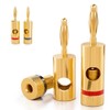 deleyCON 4 x Banana Plugs Gold-Plated and Screwable for Cable