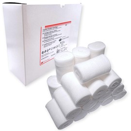 DE Healthcare Products Elastic Cohesive Bandage (4 m x 10 cm), Skin-Friendly Fixation Bandage, Pack of 20, Easy to Use, White