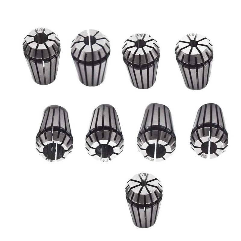 9pcs ER16 Spring Collet Set 1/8-3/8" CNC Milling Lathe Tool
