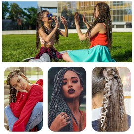 Viking Hair Accessories Women, 28-Piece Dreadlocks Hair Accessories with Spiral Hair Clip and Hair Beads, Alloy Accessories for Hair Braids for Women, Men, DIY Hairstyle, Beard, Jewellery (Silver)