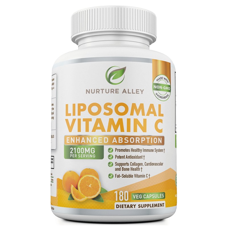 NURTURE ALLEY Liposomal Vitamin C 2100mg- 180 Capsules High Absorption